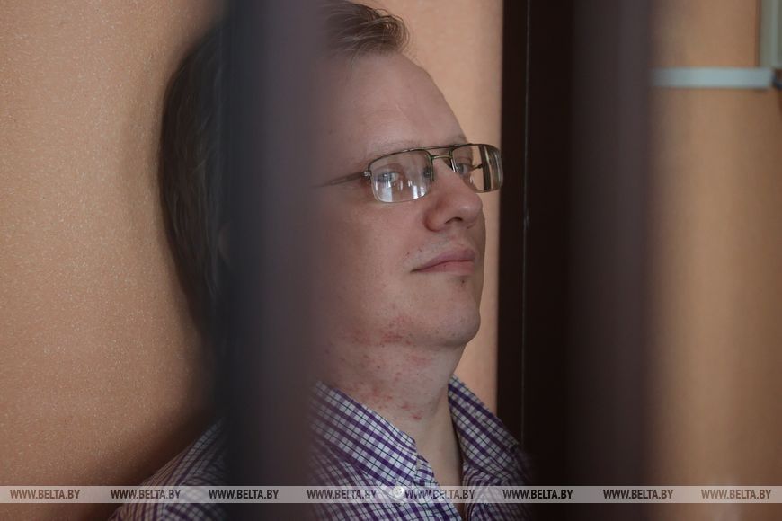 Менскі абласны суд пачаў разгляд «справы аб дзяржперавароце». На фота – Юрась Зянковіч. Менск, Беларусь. 29 ліпеня 2022 года. (Фота: БелТА)