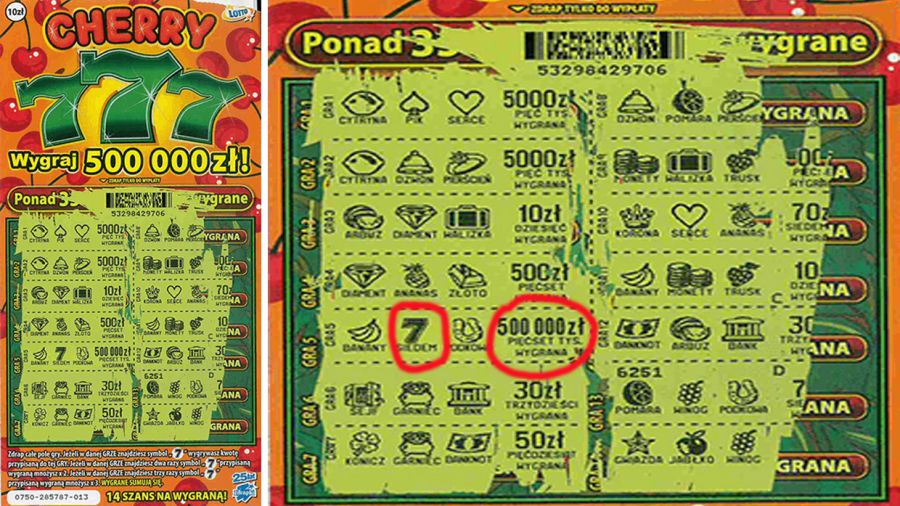 Szczęśliwa "7" przyniosła komuś pół miliona złotych