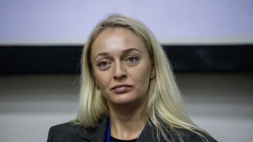 Анжаліка Мельнікава на беларуска-ўкраінскім форуме імя Астрожскіх у Кіеве, Украіна. 16 лістапада 2024 года. Фота: Уладзіслаў Максіменка / Белсат