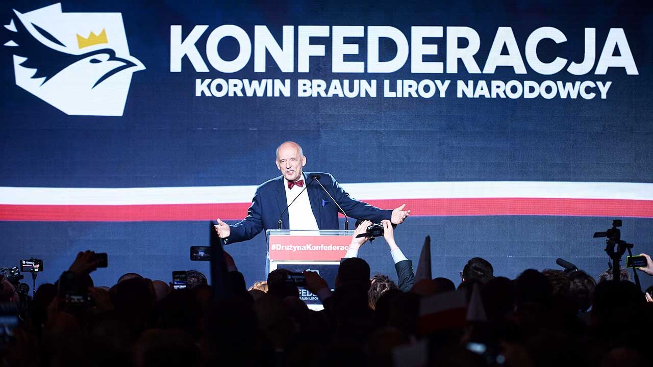 Konfederacja KORWiN Braun Liroy Narodowcy (fot. PAP/Marcin Obara) Konfederacja KORWiN Braun Liroy Narodowcy (fot. PAP/Marcin Obara)