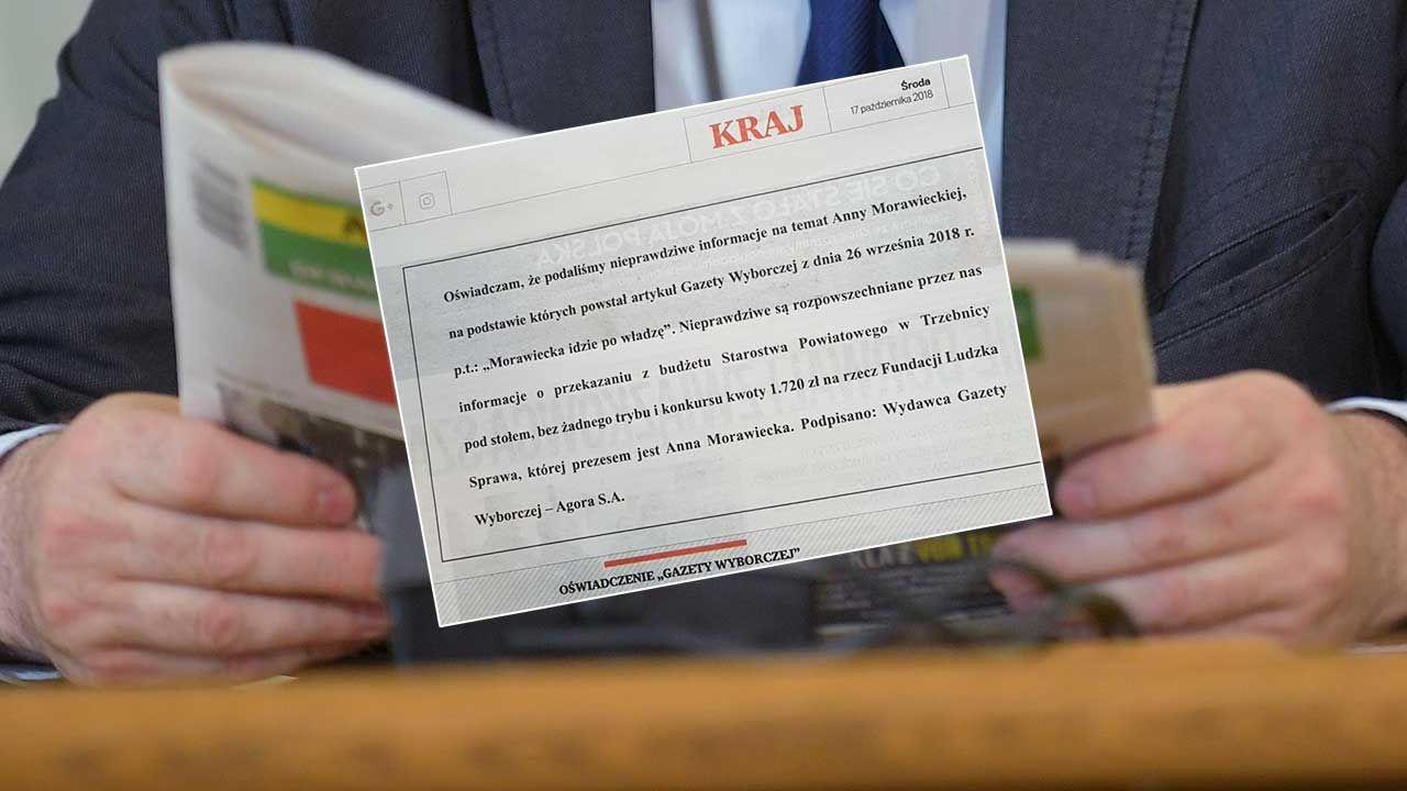 W środowym wydaniu gazety pojawiło się sprostowanie dotyczące Anny Morawieckiej (fot. PAP/Marcin Obara/TT/Krzysztof Sobolewski) W środowym wydaniu gazety pojawiło się sprostowanie dotyczące Anny Morawieckiej (fot. PAP/Marcin Obara/TT/Krzysztof Sobolewski)