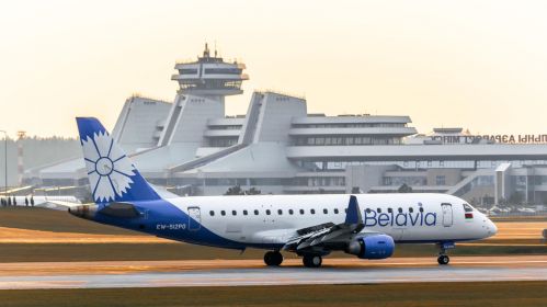 Самалёт авіякампаніі «Белавія» у аэрапорце Менску. Здымак мае ілюстрацыйны характар. Фота: facebook.com/belavia/