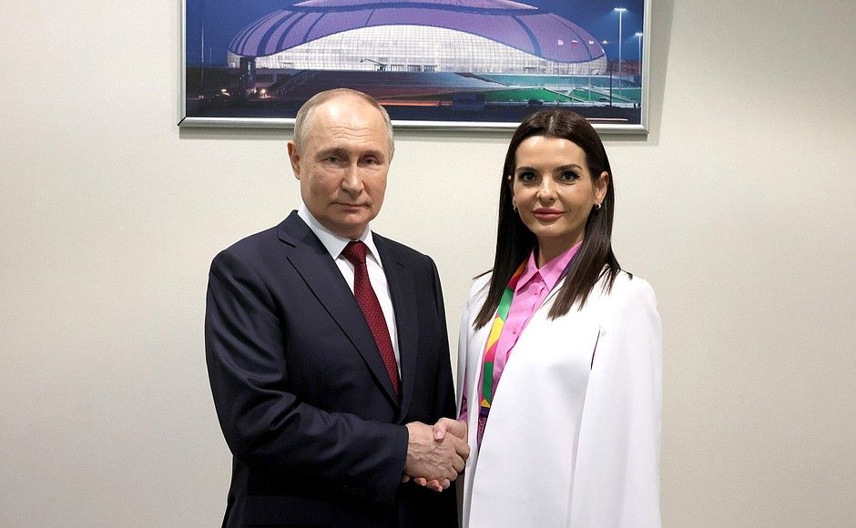 Сустрэча Яўгеніі Гуцул з Уладзімірам Пуціным 6 сакавіка 2024 г. (Фота: Kremlin.ru)