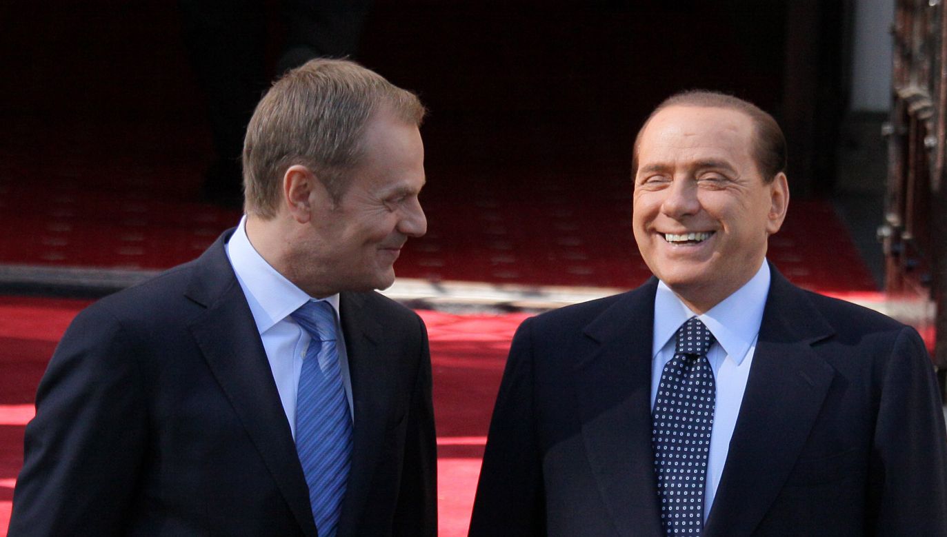 Donald Tusk i Silvio Berlusconi (fot. PAP/Paweł Supernak)