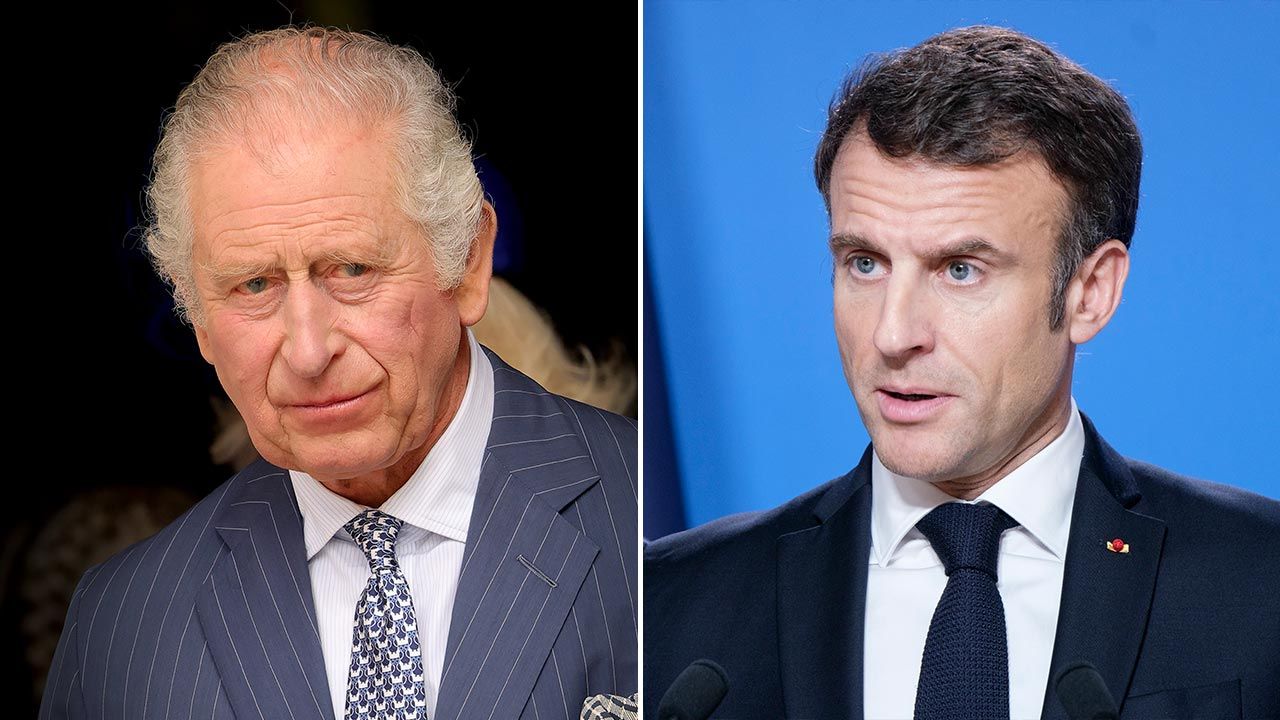 Król Karol III i prezydent Emmanuel Macron (fot. Chris Jackson/Getty Images; Thierry Monasse/Getty Images)