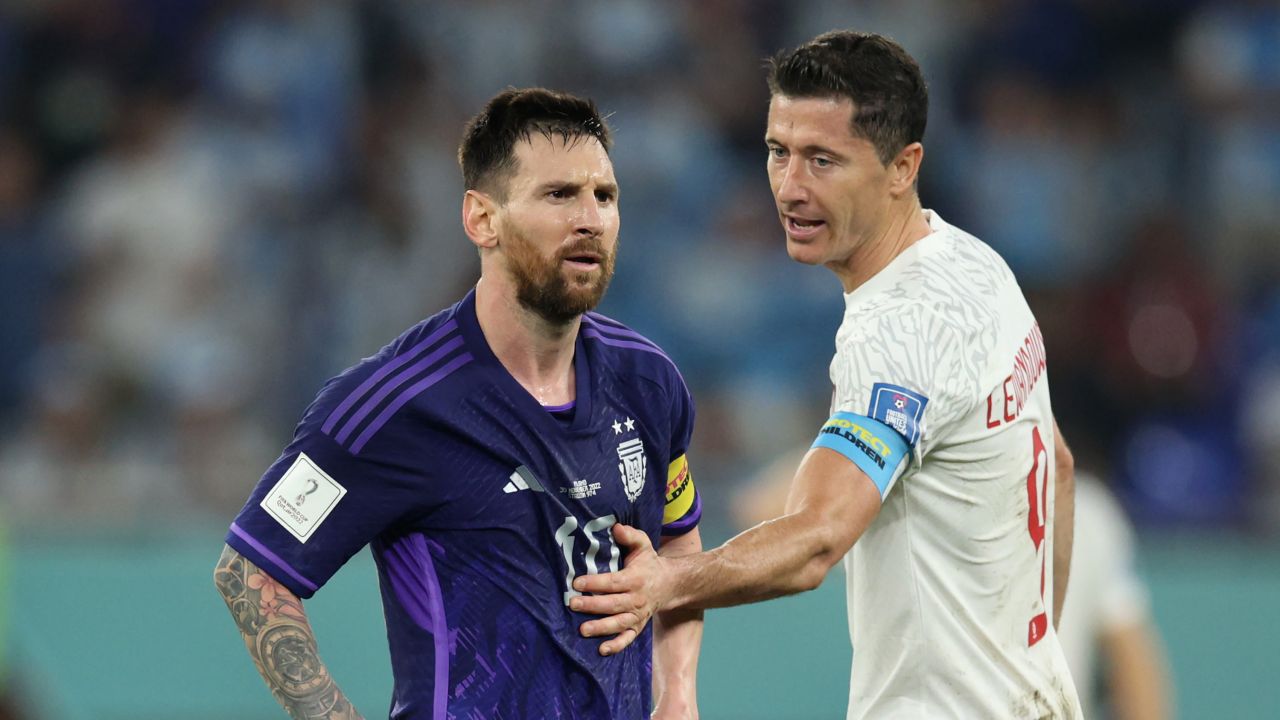 Lionel Messi i Robert Lewandowski (fot. Getty)