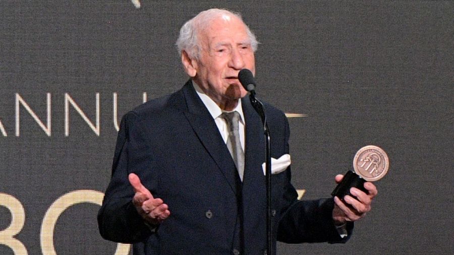 Mel Brooks accepts the Career Achievement Award during the 2024 Peabody Awards. Photo: Charley Gallay/Getty Images for Peabody Awards 