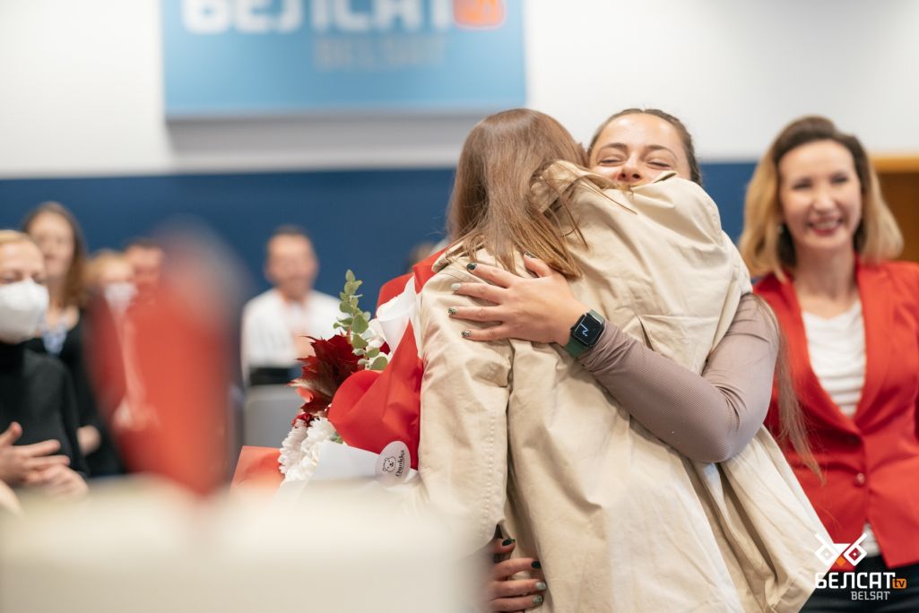 Сустрэча з Дар’яй Чульцовай. Варшава, Польшча. (Фота: Белсат)