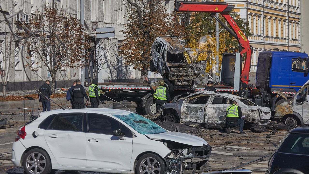 W stolicy Ukrainy zginęło osiem osób, a 24 zostały ranne (fot.  Oleksandr Khomenko/NurPhoto via Getty Images)