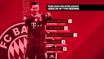 Robert Lewandowski w tym sezonie może jeszcze wystąpić w pięciu meczach w Bayernie (fot. TVP)