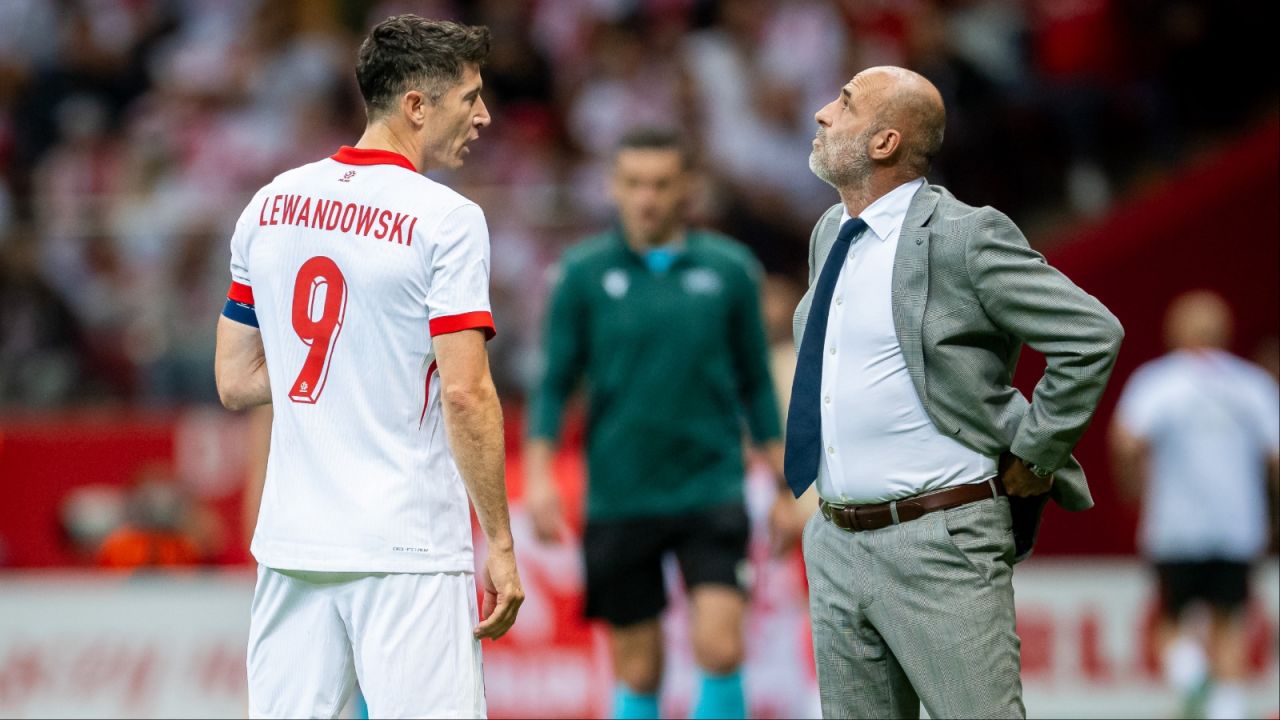 Robert Lewandowski i Michał Probierz (fot. Getty Images)
