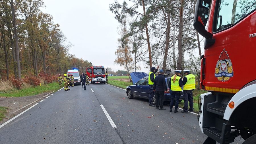 Annopol, Miejska Górka - wypadek (fot. straż w Rawiczu)