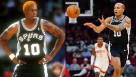 Dennis Rodman i Jeremy Sochan (fot. Getty Images)