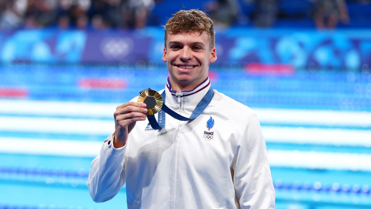 Leon Marchand ma już 4 złote medale IO (fot. Getty) Leon Marchand ma już 4 złote medale IO (fot. Getty)